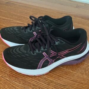 ASICS Women's Black and Pink Running Shoes
